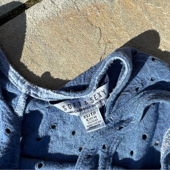 Blue American Eagle Cut Out Top - Picture 4 of 5